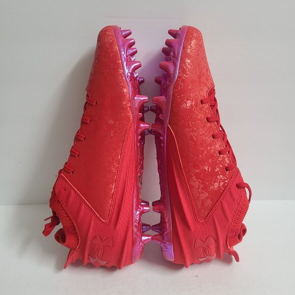 NEW Under Armour Blur Smoke Suede 2.0 Football Cleats 3027978-600 Size 14 Red